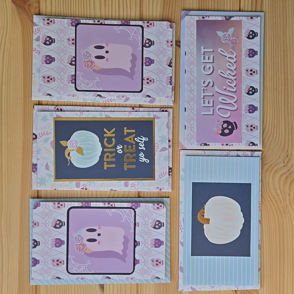 Handmade Mini Slimline Halloween Cards & Envelopes